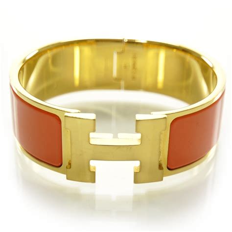 orange and gold hermes bracelet|hermes clic clac orange.